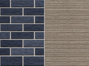 ネイビーとグレージュのツートン外壁テクスチャ