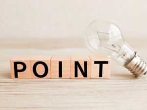 電球の横に並ぶPOINTブロック