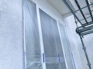 養生された窓